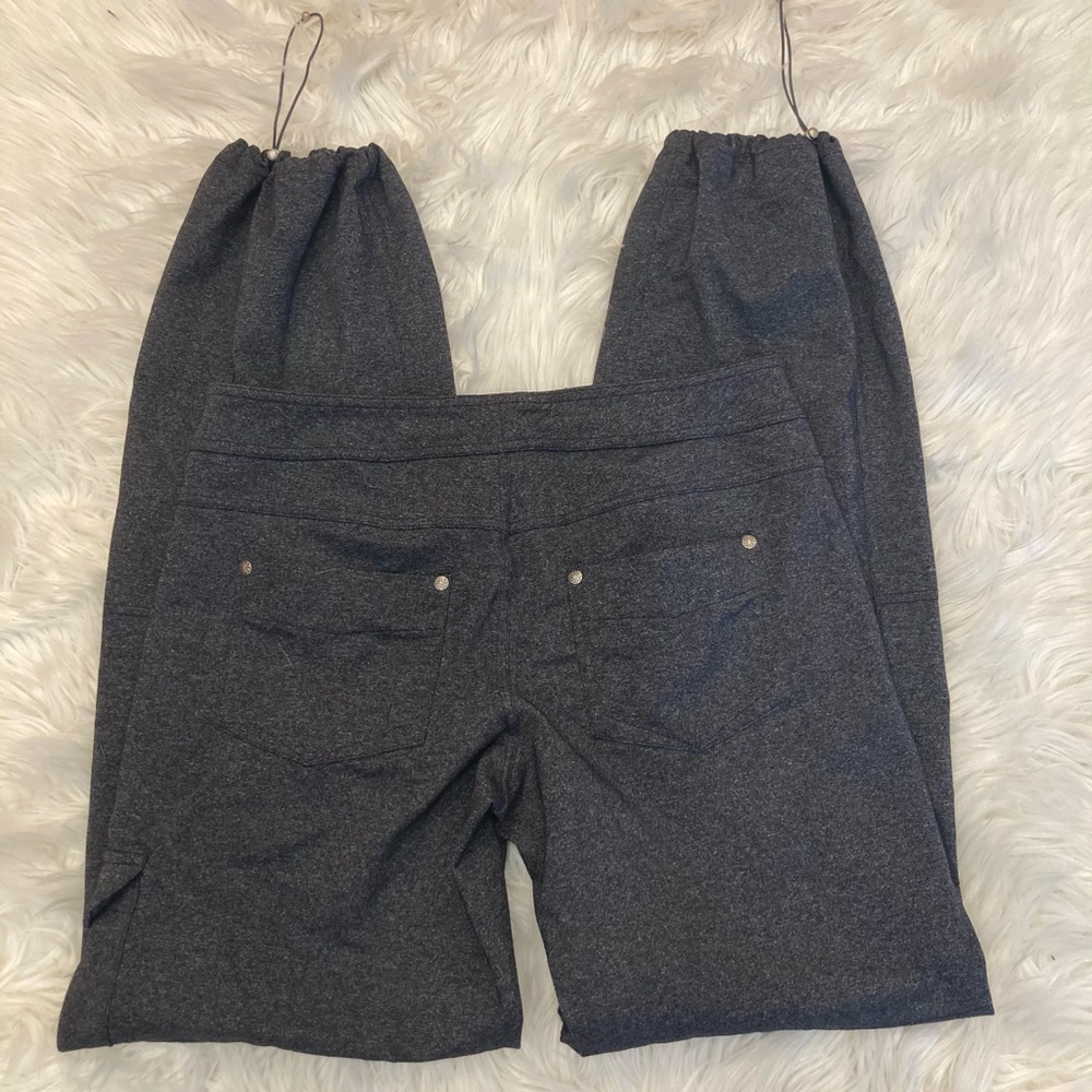 Athleta Grey Joggers With Cargo and Zip Pockets - cinched at the bottom